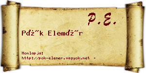 Pók Elemér névjegykártya
